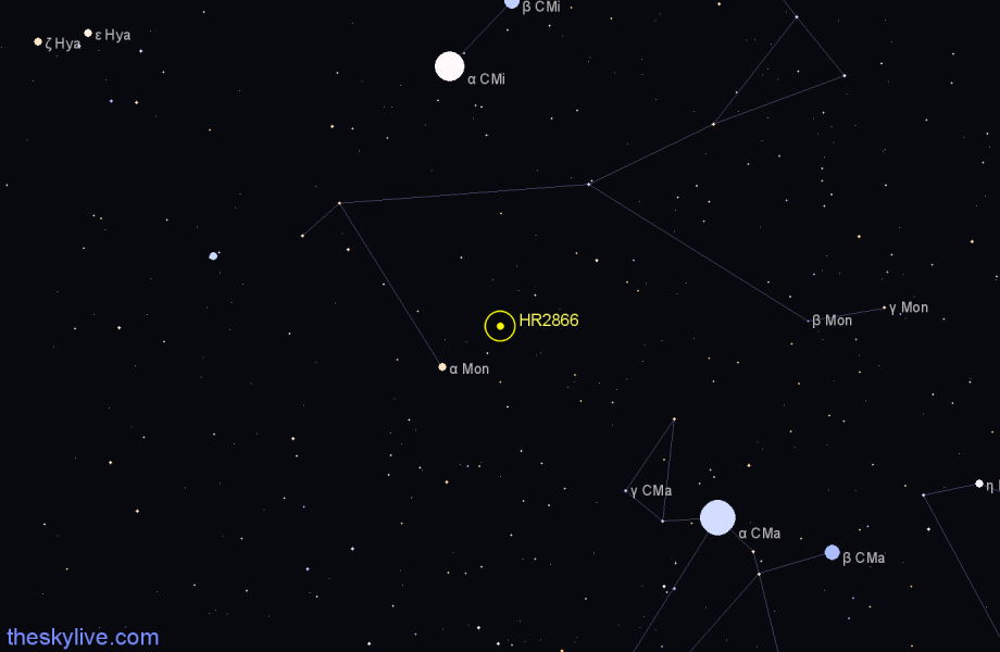 Finder chart HR2866 star