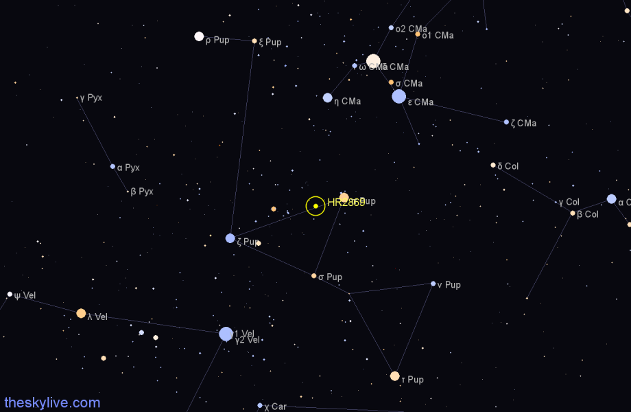 Finder chart HR2869 star