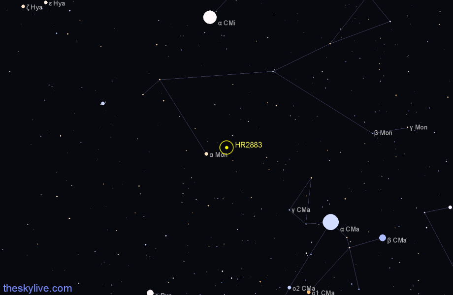 Finder chart HR2883 star