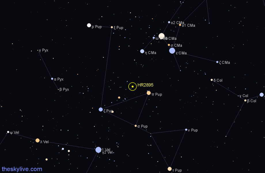 Finder chart HR2895 star