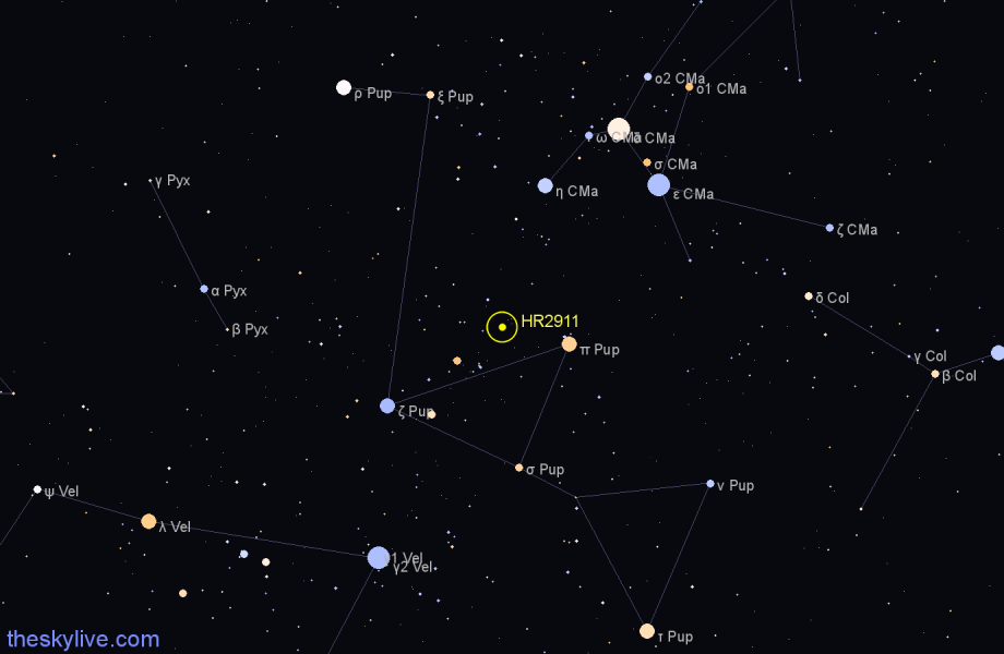 Finder chart HR2911 star