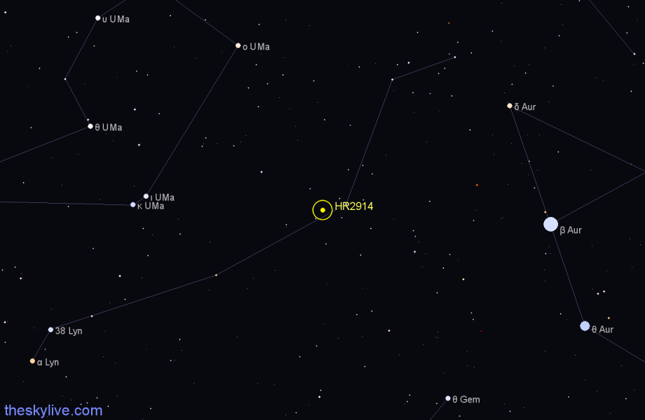 Finder chart HR2914 star