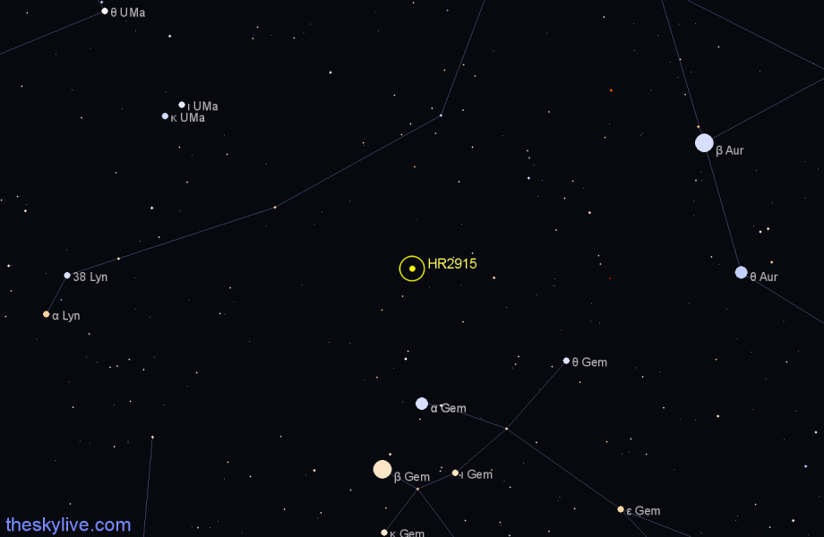 Finder chart HR2915 star