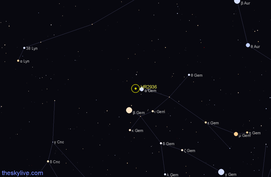 Finder chart HR2936 star
