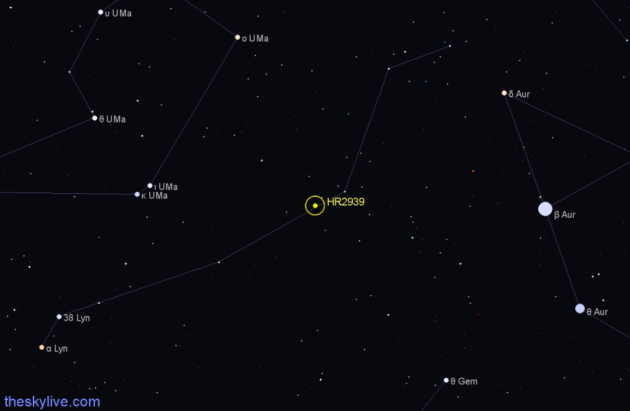 Finder chart HR2939 star