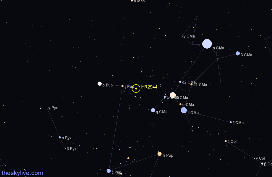 Finder chart HR2944 star