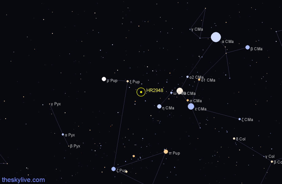 Finder chart HR2948 star
