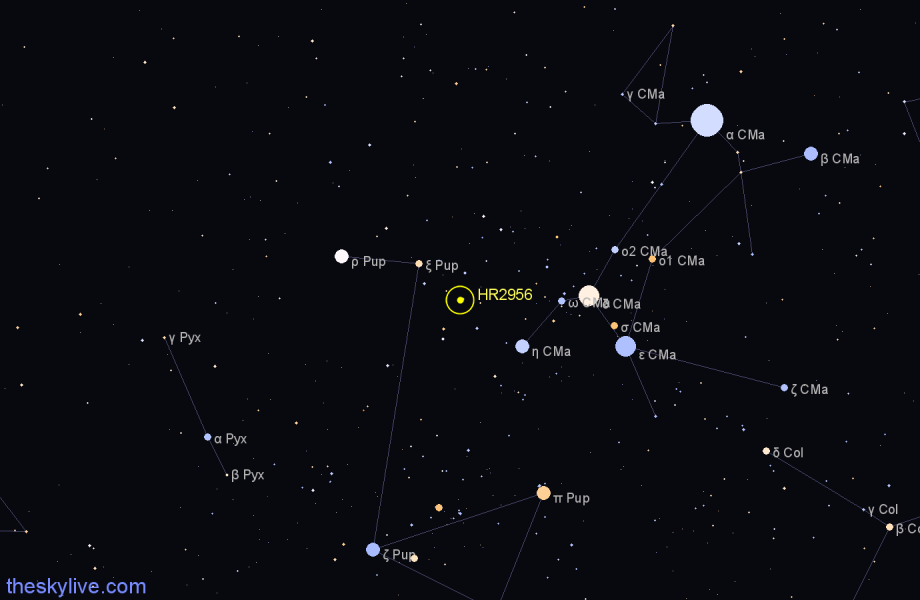 Finder chart HR2956 star