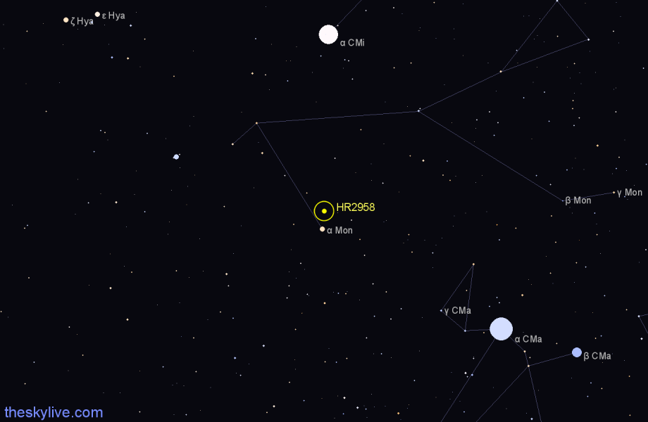 Finder chart HR2958 star