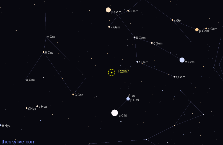 Finder chart HR2967 star