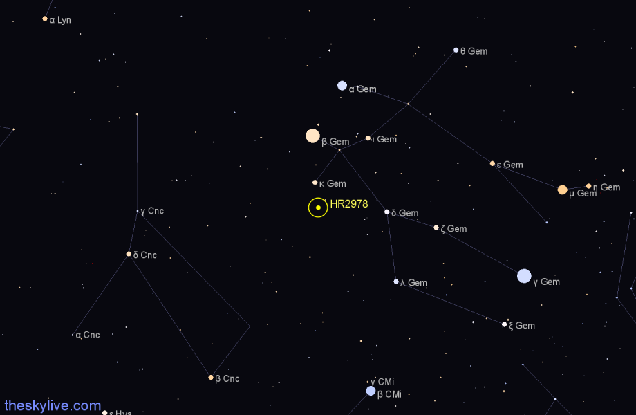 Finder chart HR2978 star