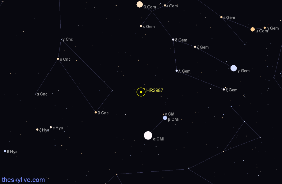 Finder chart HR2987 star