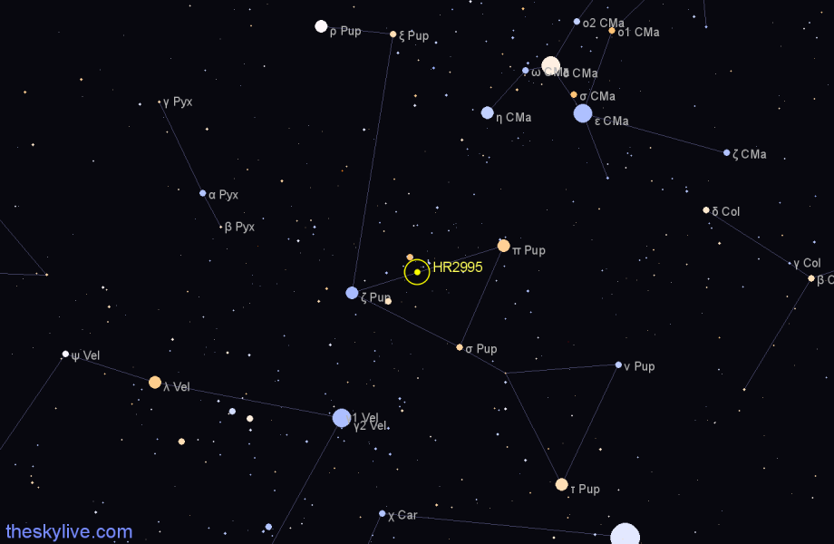 Finder chart HR2995 star