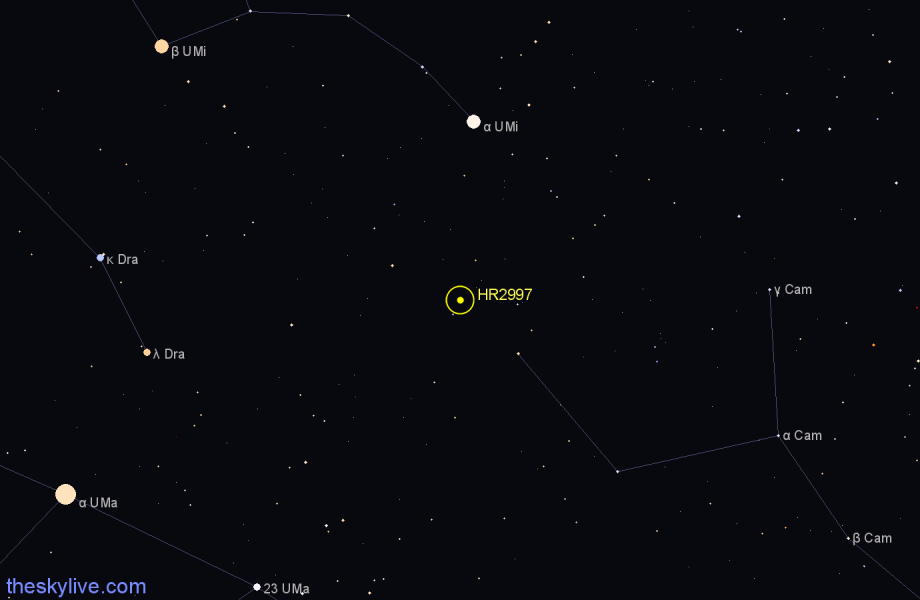 Finder chart HR2997 star