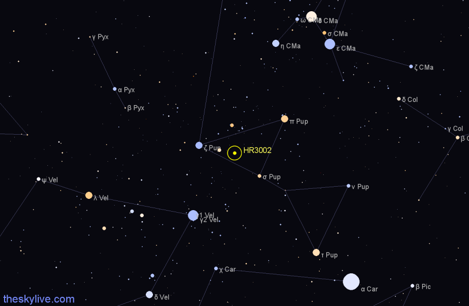 Finder chart HR3002 star