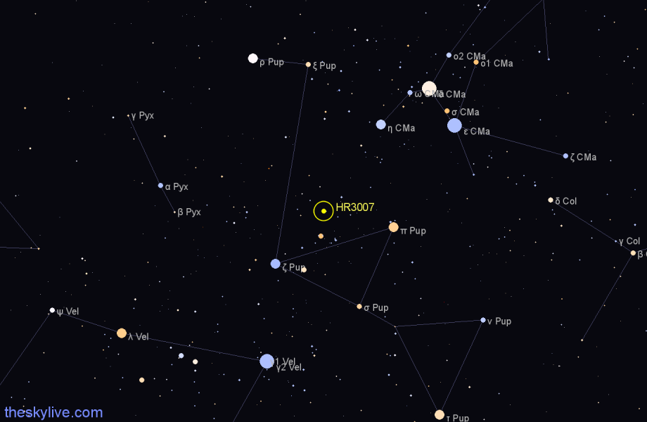 Finder chart HR3007 star