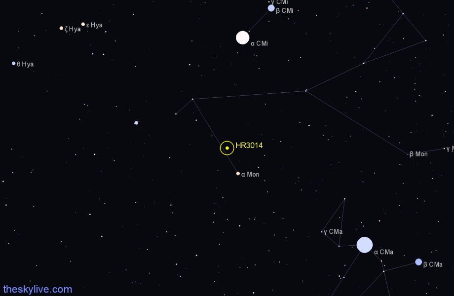 Finder chart HR3014 star