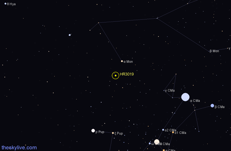 Finder chart HR3019 star