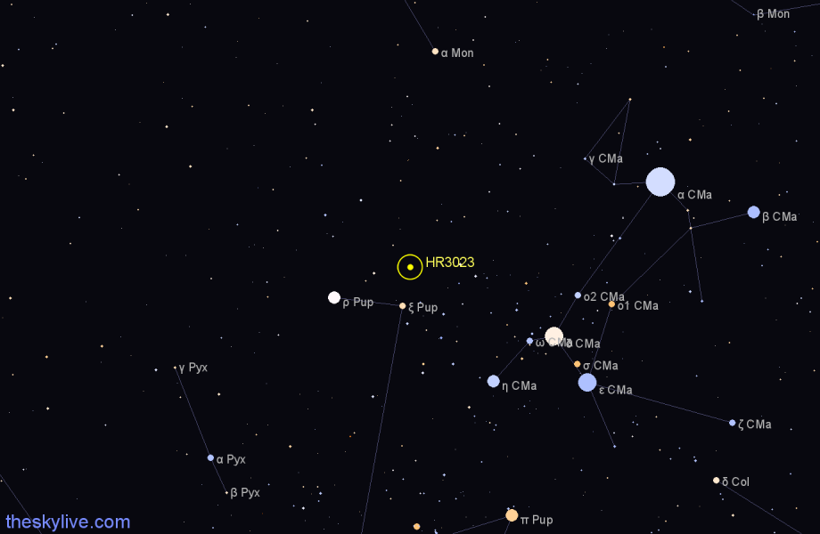 Finder chart HR3023 star