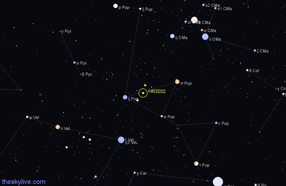 Finder chart HR3032 star