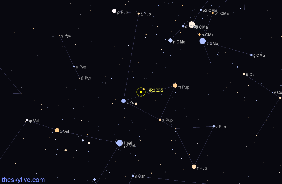 Finder chart HR3035 star