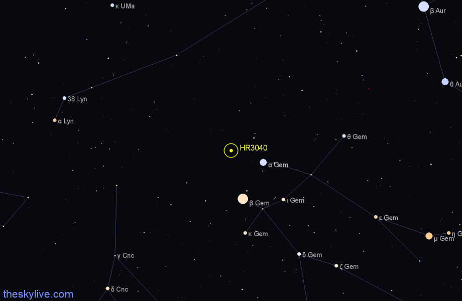 Finder chart HR3040 star