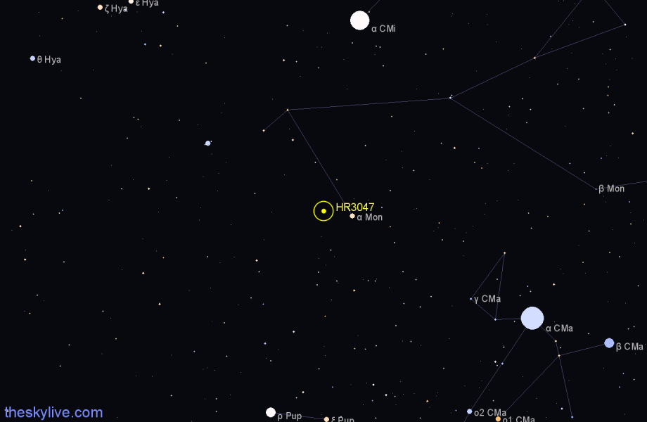 Finder chart HR3047 star