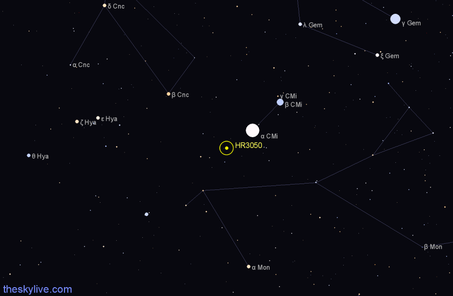 Finder chart HR3050 star