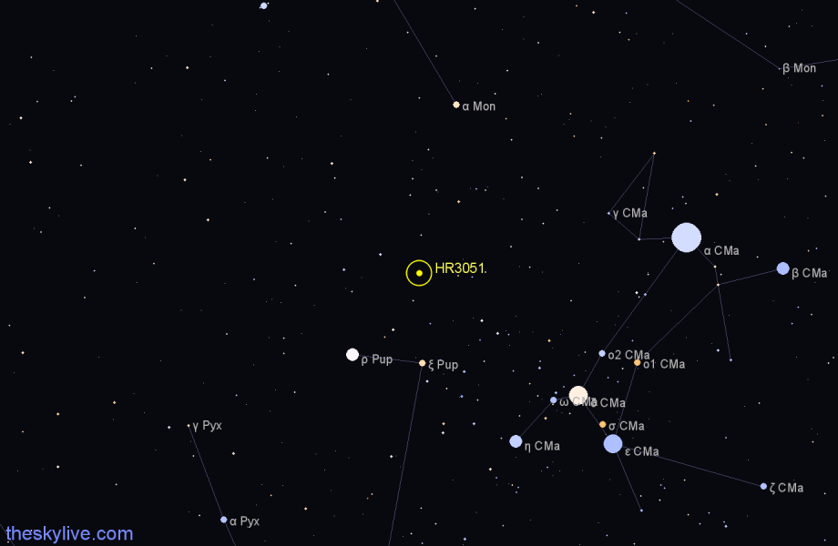 Finder chart HR3051 star