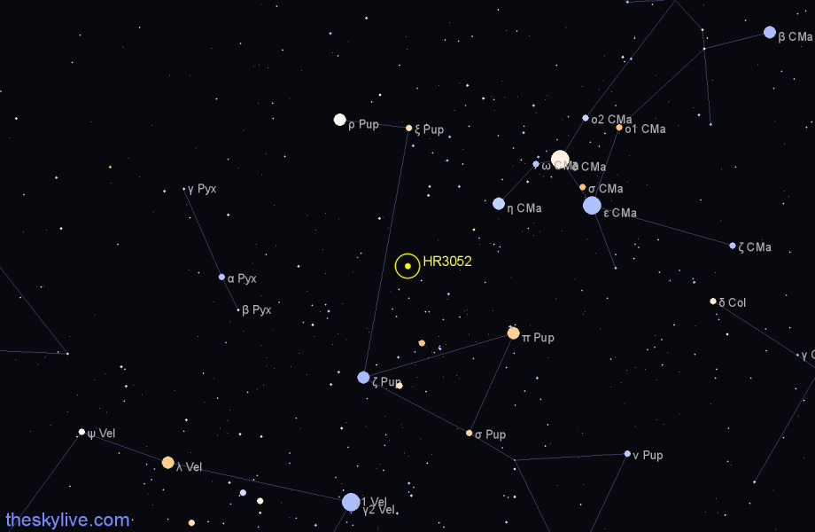 Finder chart HR3052 star