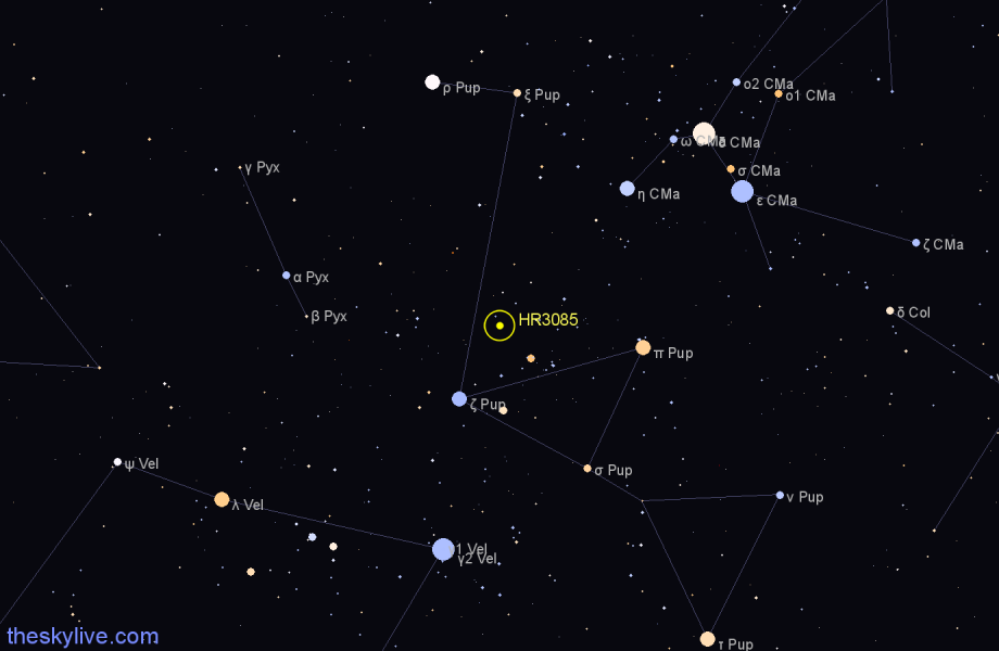 Finder chart HR3085 star