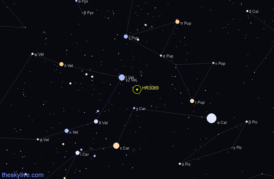 Finder chart HR3089 star