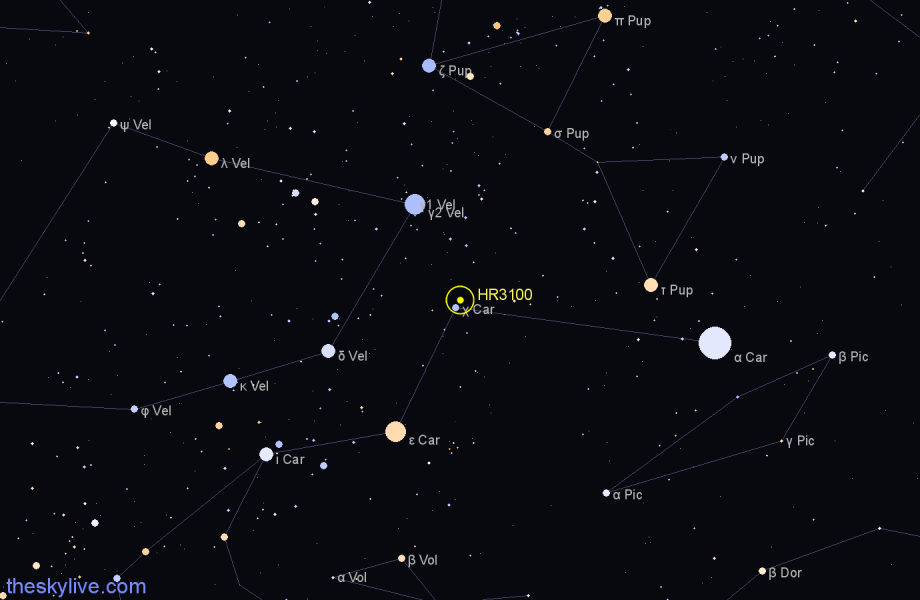 Finder chart HR3100 star