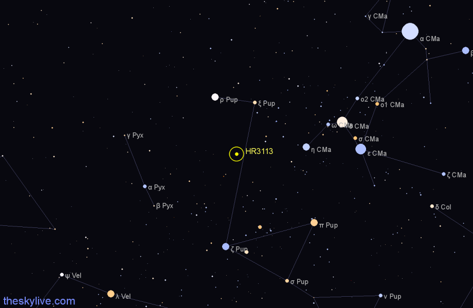 Finder chart HR3113 star