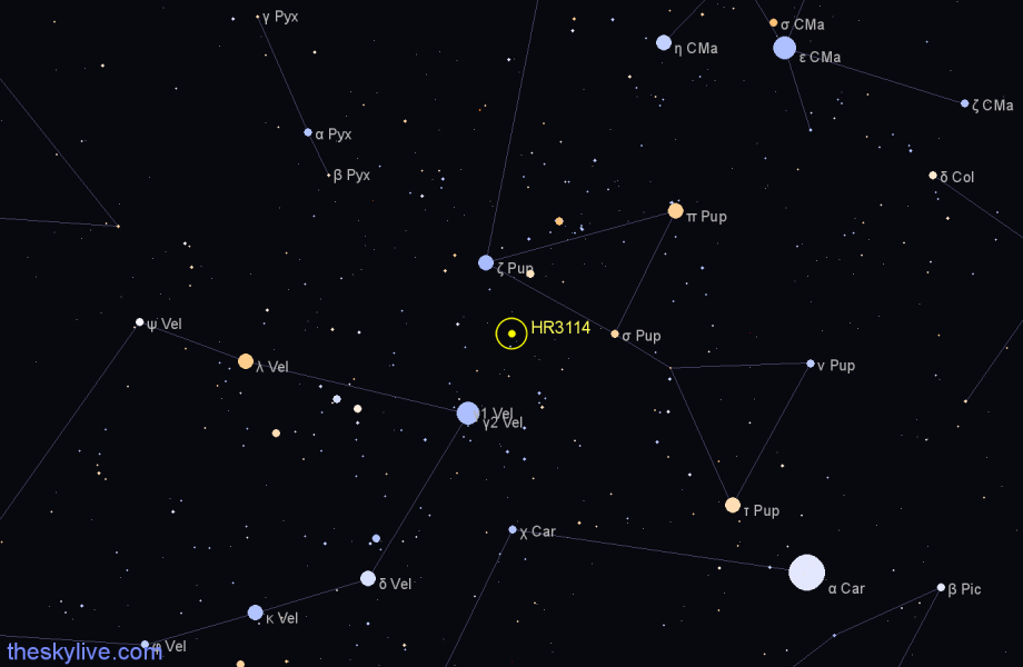 Finder chart HR3114 star
