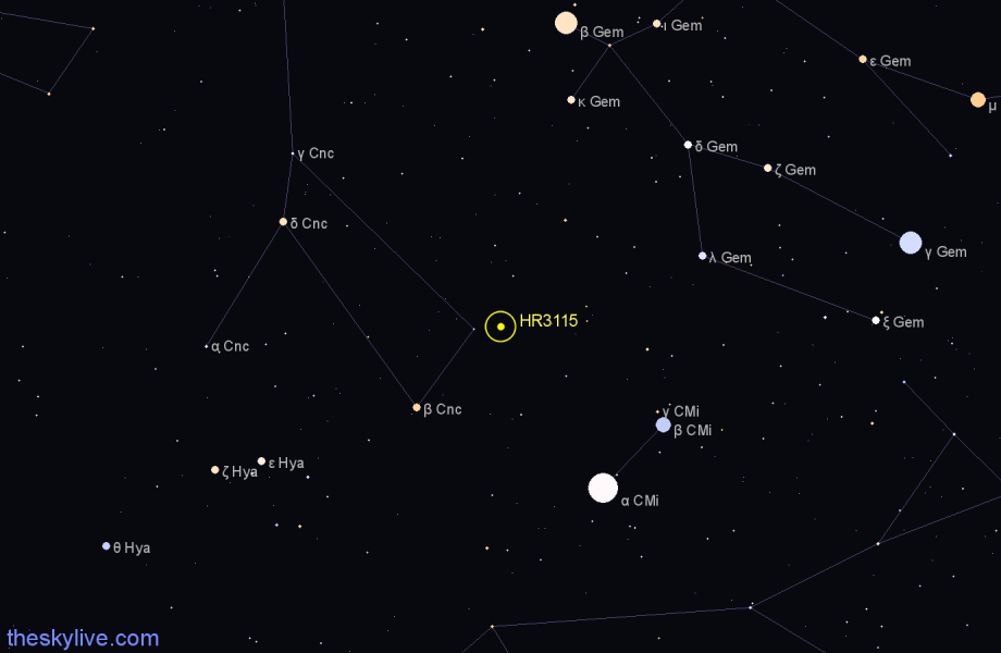 Finder chart HR3115 star