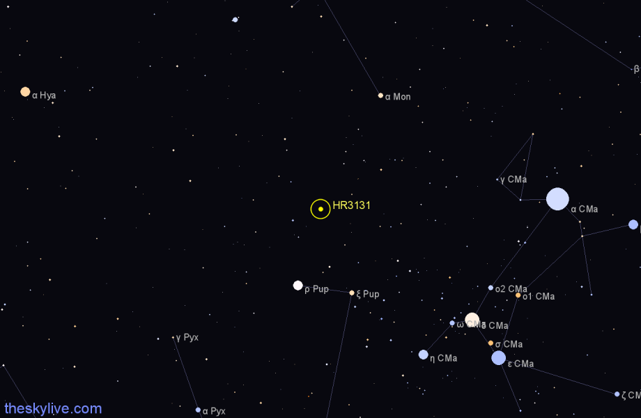 Finder chart HR3131 star