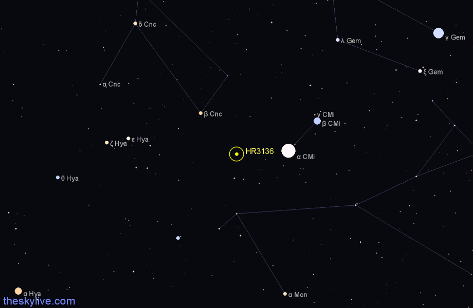 Finder chart HR3136 star