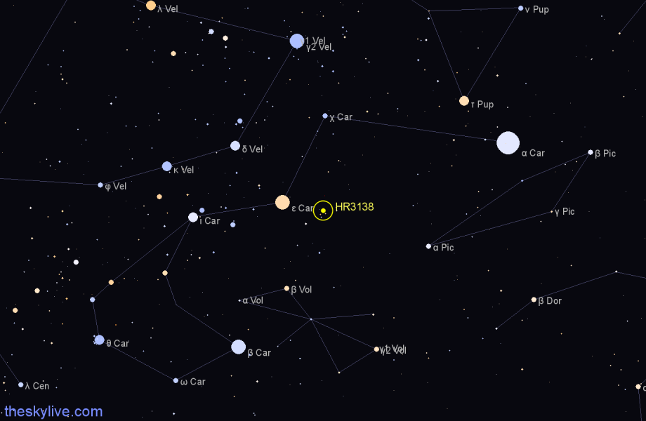 Finder chart HR3138 star