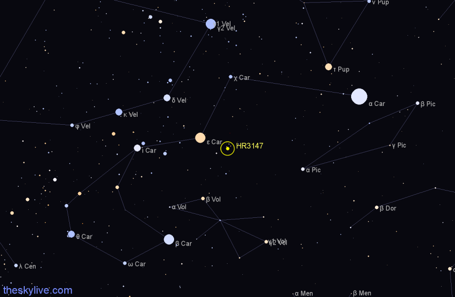 Finder chart HR3147 star