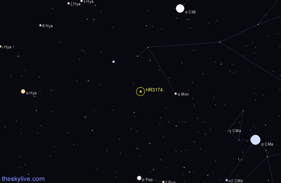 Finder chart HR3174 star