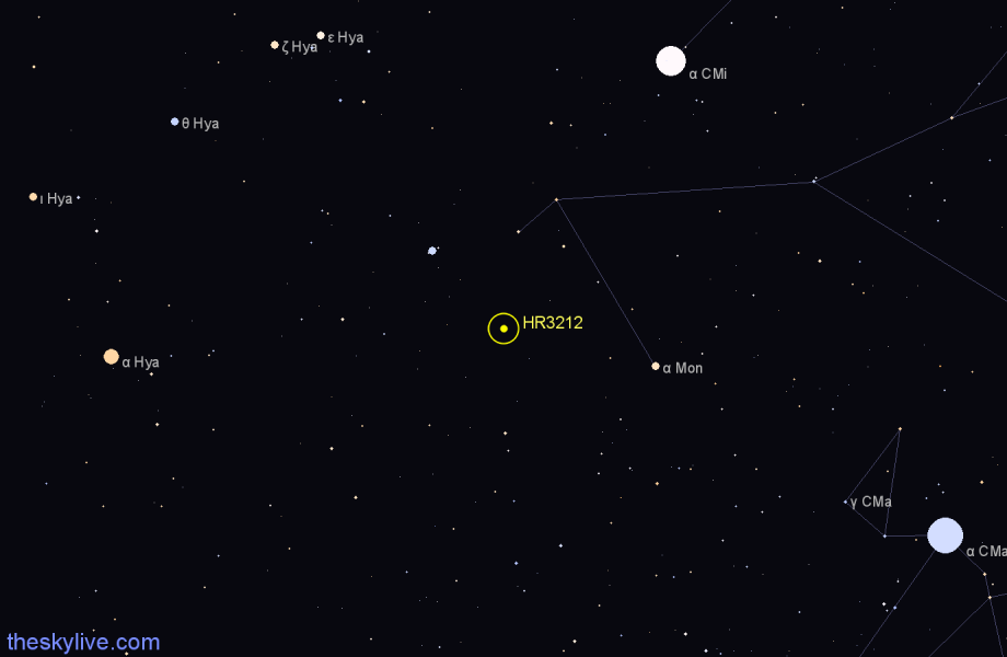 Finder chart HR3212 star