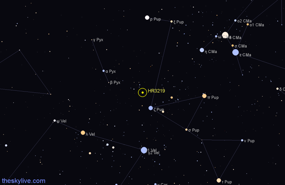 Finder chart HR3219 star