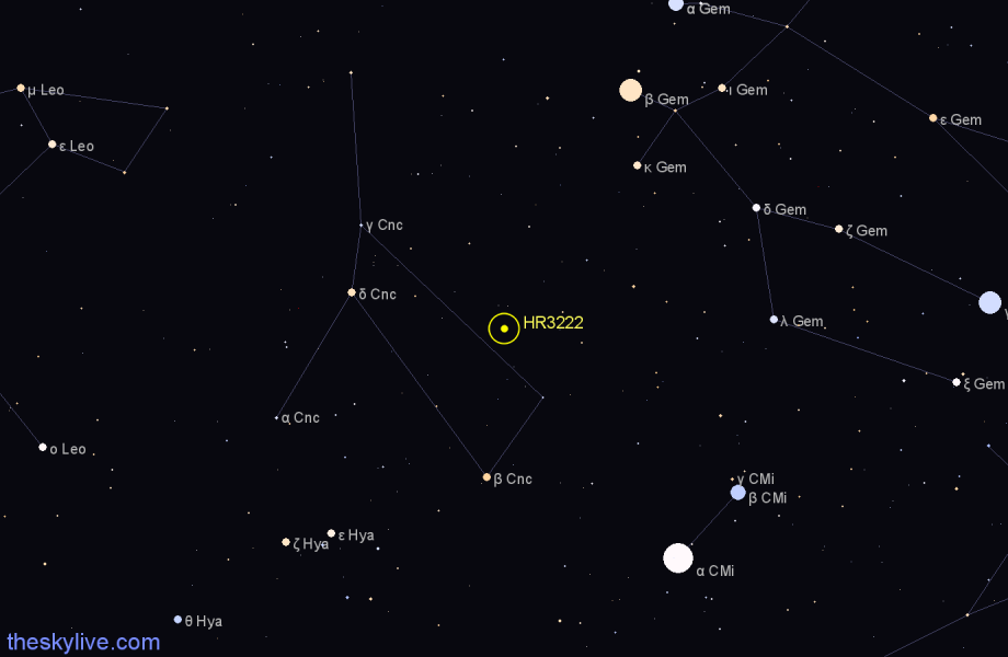Finder chart HR3222 star