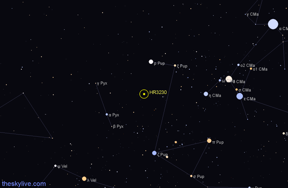 Finder chart HR3230 star