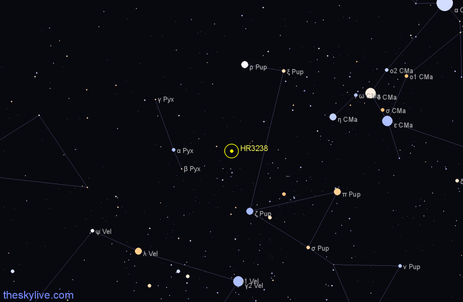Finder chart HR3238 star