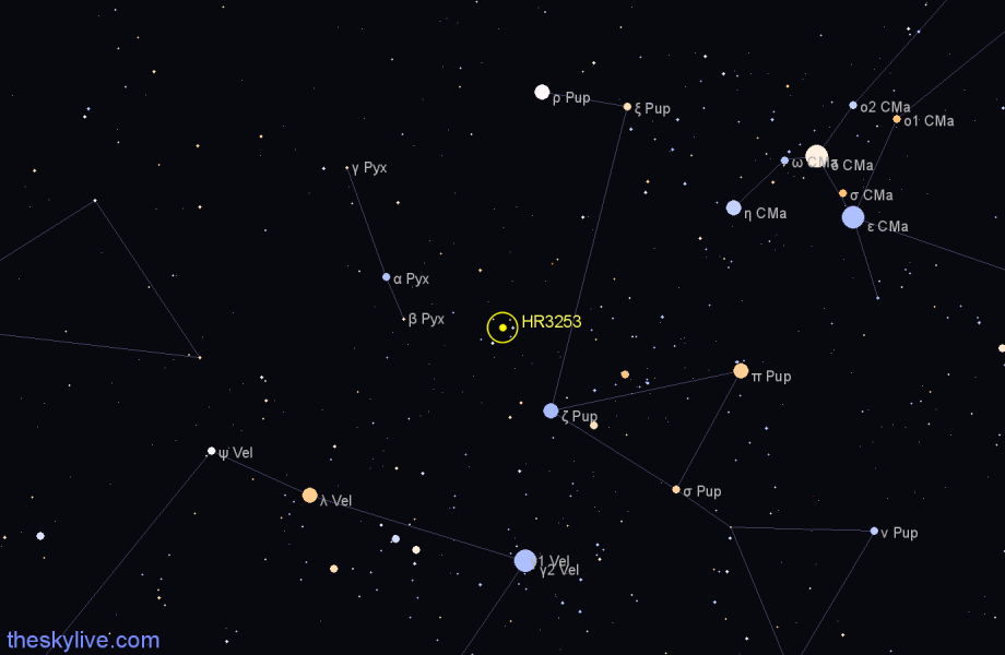 Finder chart HR3253 star
