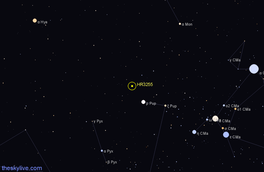 Finder chart HR3255 star