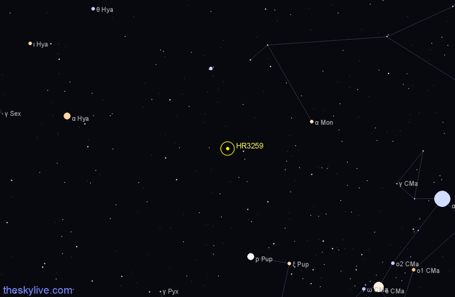 Finder chart HR3259 star
