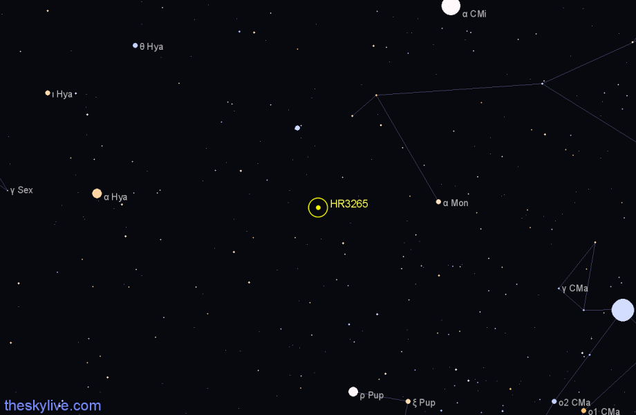 Finder chart HR3265 star
